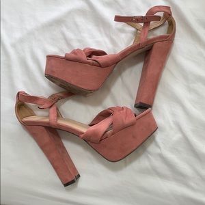 Pink platform heels